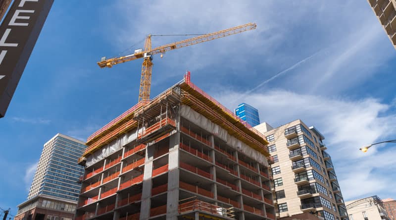 Construction site with cranes
